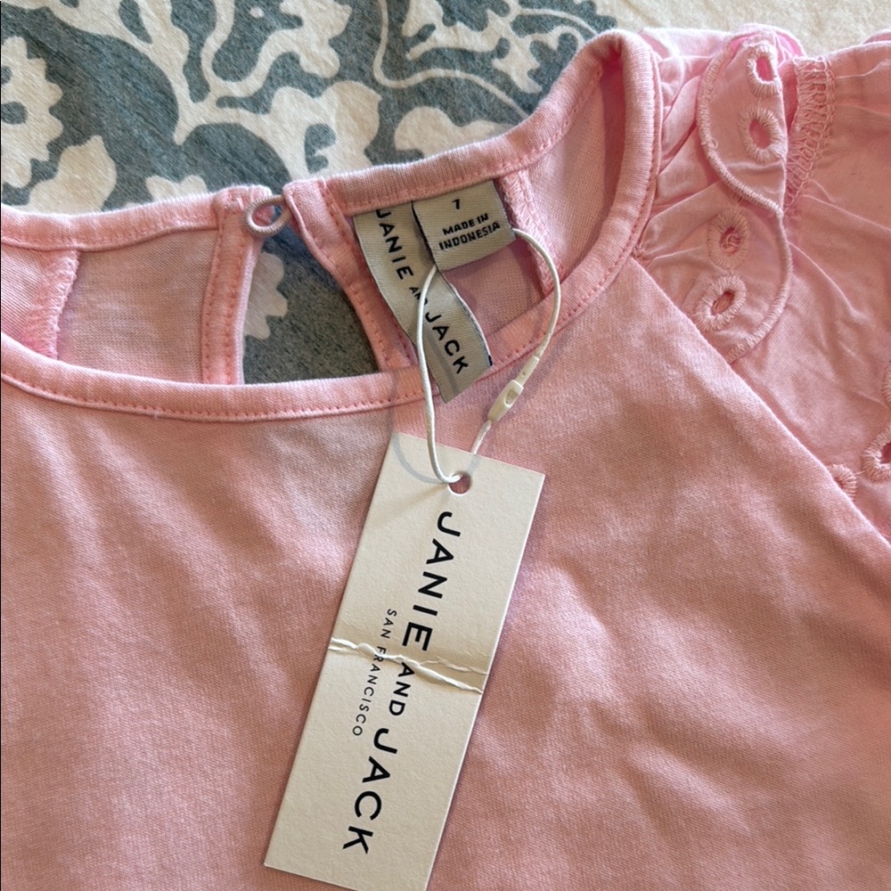 Janie and Jack Pink Ruffled Blouse - Picture 2 of 4